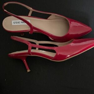 Steve Madden Glossy Red Slingback Heels